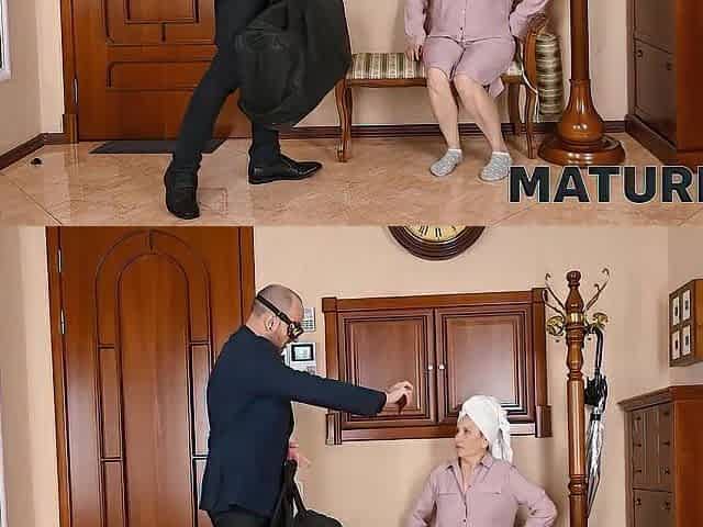MATURE4K. Homeowner authorizes guy to give some raunchy fun to her snatch