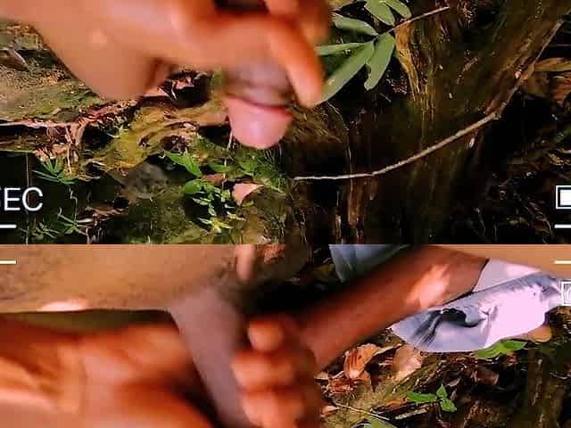 Masturbating in the forest