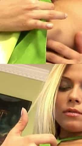 Seductive Blonde Babe Strips and Fingers to Explosive Orgasm