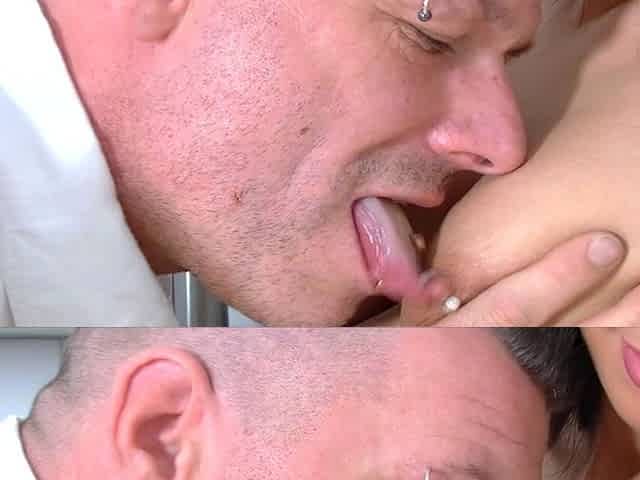 German stepdad fucks his stepdaughter in the kitchen