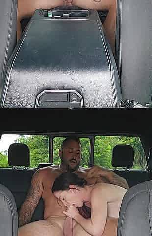 I ride my guy's hard wang in his truck in the parking lot of our gym!!
