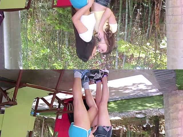 Lesbian teens fingering and licking the pussy