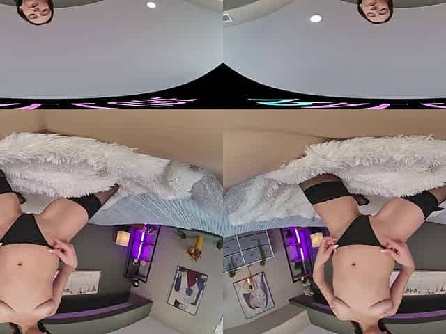 Passionate brunette teen enjoys intense sensual VR pleasures