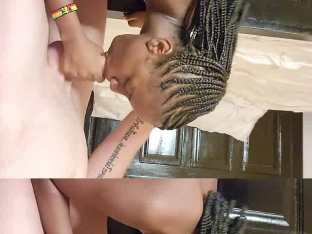Curvy Ebony Explores Intense Interracial Blowjob Passion