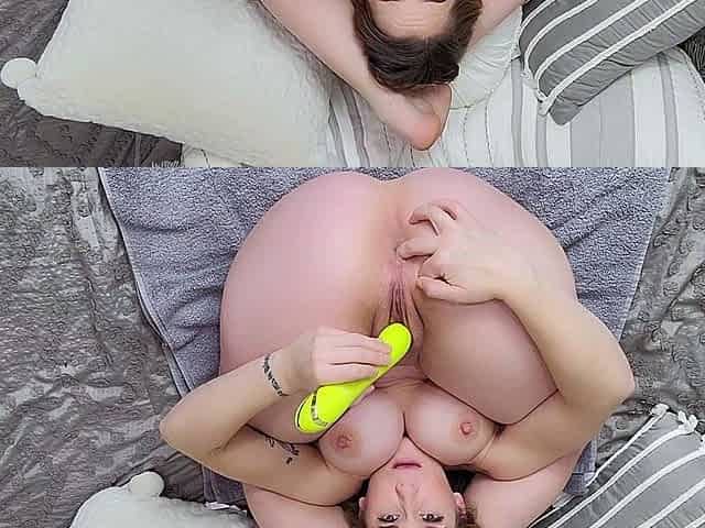 Big boobs webcam slut toys her asshole