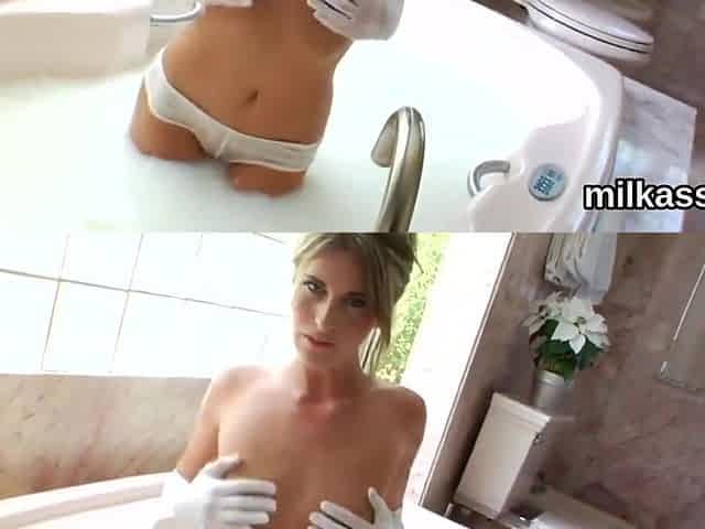 Frisky Lezzies Fill Up Their Huge Fannys With Milk And Squirt It Out