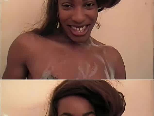 Slender ebony gal gets fucked by man in mullet