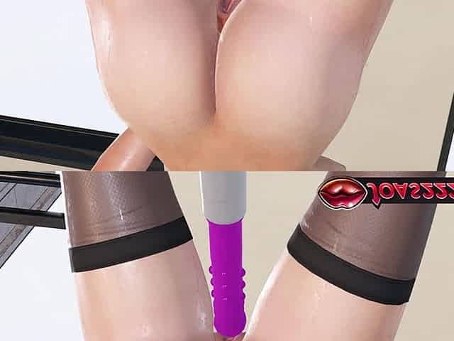 Elise - Hot Pink Hair Anime Girl in Stockings G Spot Stimulation with Moans, Dildo Masturbation Until Wet, and Pussy Licking