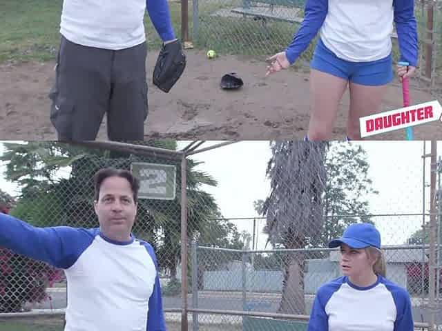 Redhead April Snow & Curvy Blonde Taylor Blake Entice Their Stepdads Into 4-some After a Baseball Game
