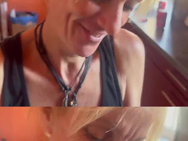 Im Washing The Dishes, What Do You Wat? A Blowjob - Hot Wife In The Kitchen