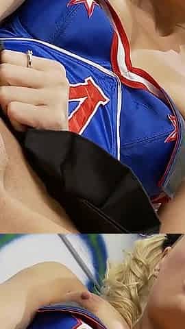 Babes in Uniform Scene 4 Busty Blonde in Pigtails Chloe Conrad and Lingerie Enjoys Her Dildo Alone