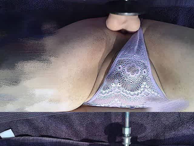My flabby clitty leaing cum as I get a worthy pounding from the machine
