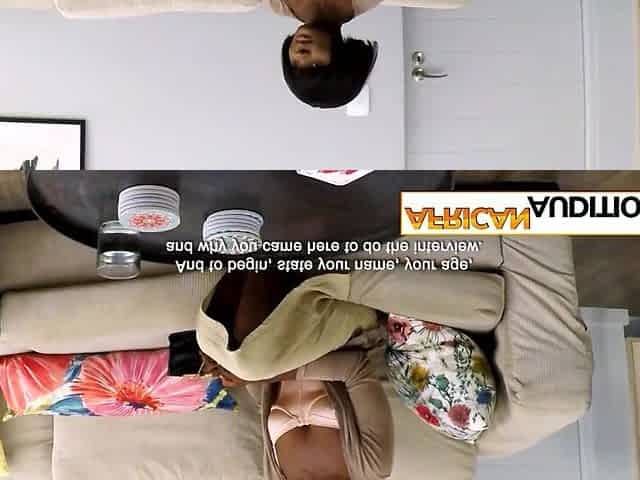 Afro teen with large butt drank large jock at casting and enjoyed banging