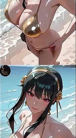 Hawt bare female models AI hentai stylized in CG