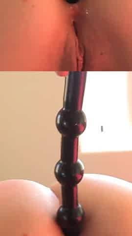 Hot brunette teen plays with sex toys