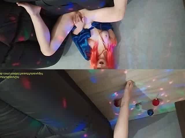 Fresh year's mood, roommate saw me masturbating, banged me doggy style
