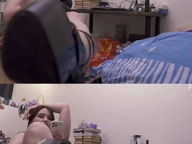 Backstage of a Big-boobed Beauty with High Heels