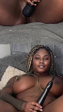 Ebony Babe Squirts Hard, Real Orgasm