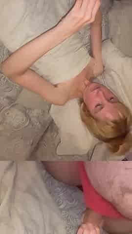 Girlfriend gives handjob and blowjob
