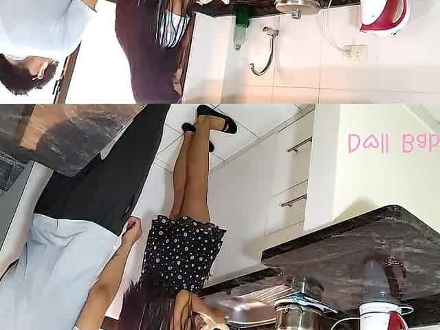 I caught her cleaning her kitchen and I couldn't assist but bang her