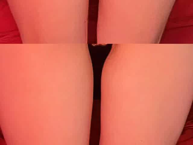 Pink labia close up of naive brunette