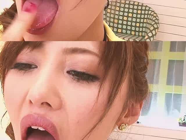 Asian Sexy Cutes Scene 2: Elegant Japanese Woman in Lingerie Enjoys Her Hairy Pussy Cumming