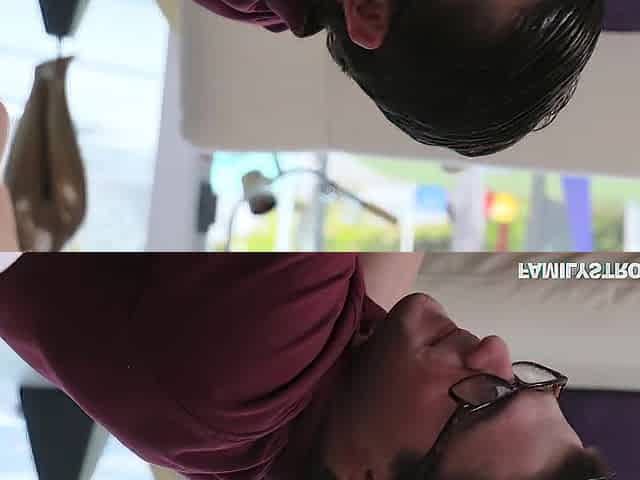 Cute stepsis blows stepbrother on bed
