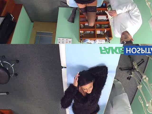 FakeHospital doctor makes sure patient is well checked over