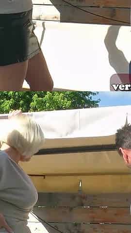 Blonde Housewife Seduces Her Stepbrother in the Garden