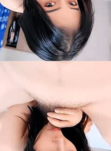 Close up POV of teen sucking cock