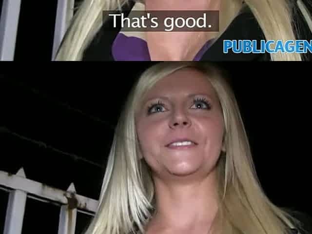 PublicAgent Breathtaking blond with large bazookas bangs a stranger