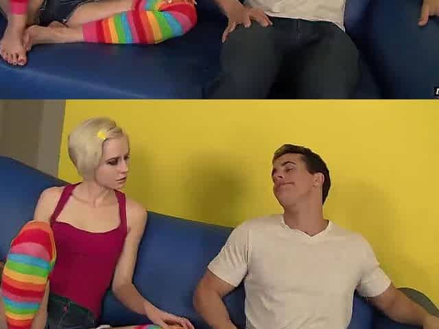 Kelly Klass eats her mamma's fresh hubby's booty and rides his large hard dong!