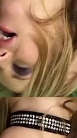 Blonde Slut in Collar Fingered to Orgasm