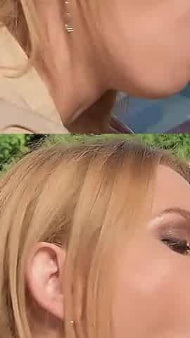 Blonde Poolside Bombshell Sucks Cock Wildly