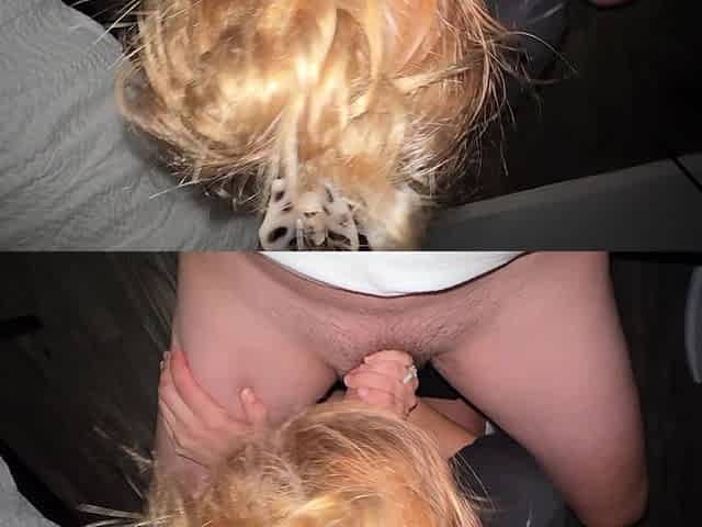 Big Tits Jerking off His Cock with Oil