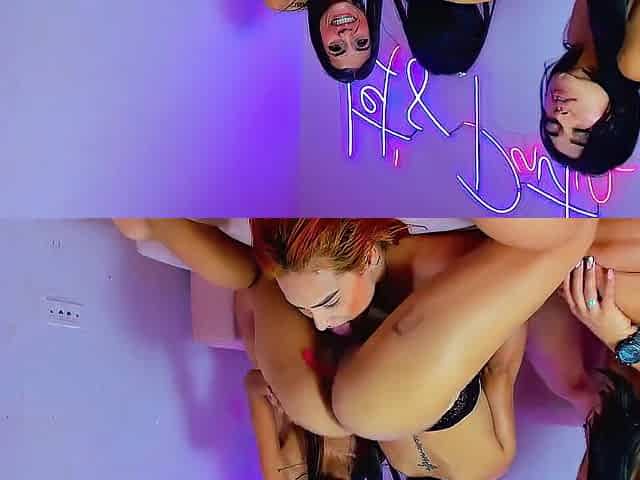 4 Hawt and Sexy Lesbos Put on the Most excellent Vagina Eating Show I've Ever Seen