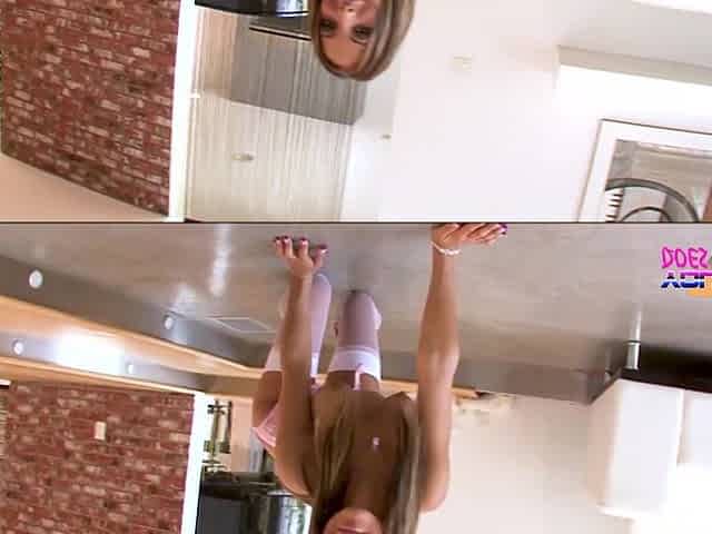 Horny roommate Juicy Pearl masturbates and gets fucked in POV