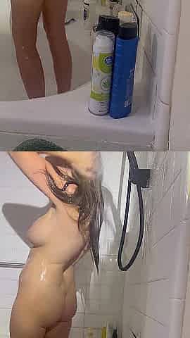 Enjoyment in the shower recording myself just so I could send it to mine and his allies