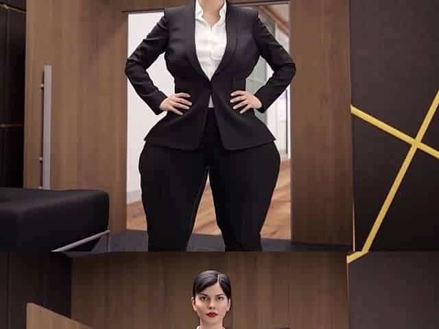 Lesbo Employee suggests her ebony boss her large PAWG booty for a peculiar favour