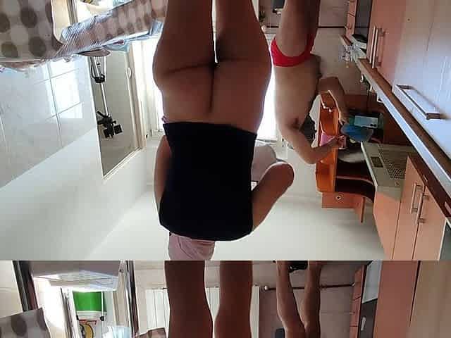 Crazy Amateur Couple Having Fun in the Kitchen