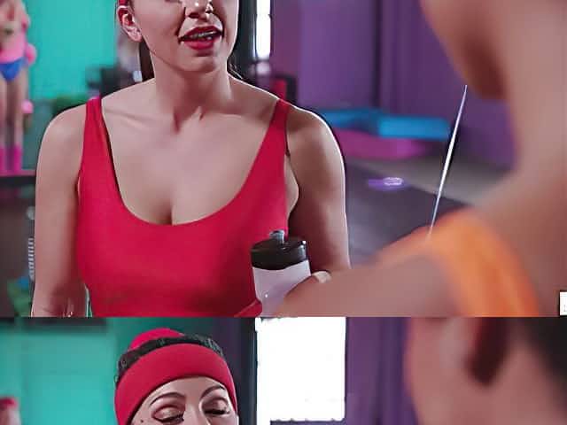 Younger Babe getting initiated by The Fitness club babes