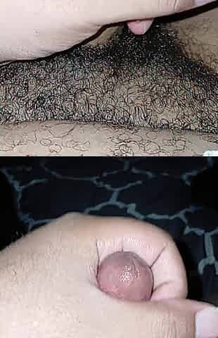 Lubricating and jacking off this ebony caramel dong untill I bust a thick creamy load