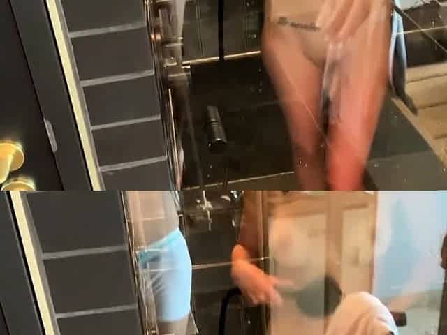 Peeping Tom Catches Chick Squirting in the Shower