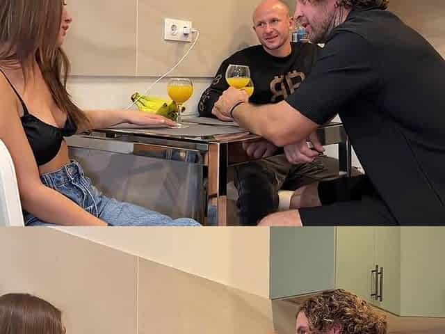 My Meeting with a Student at a Club Ended in a Sexy Mfm Trio at My Place.