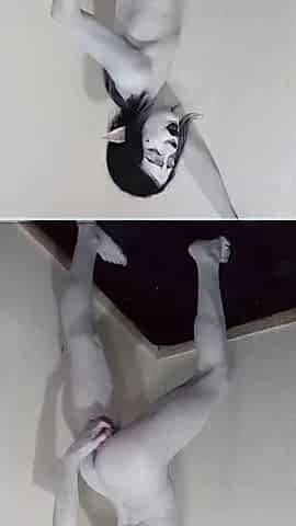 White elf Femboy in White Space with Sex tool