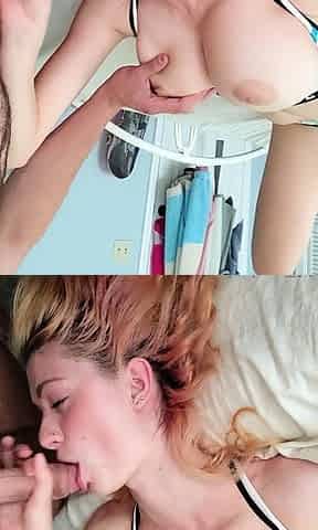 Mexicana blowjob with her big boobs