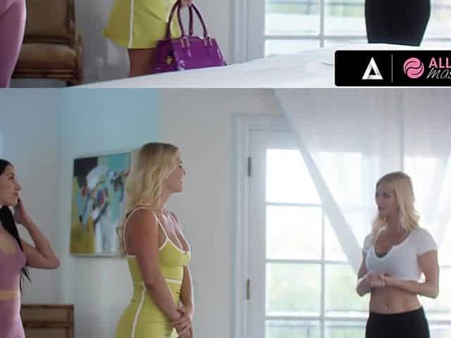 ALL GIRL MASSAGE - Sexy Alex Coal Rides Her Busty Client's Face While Her Colleague Rides Her Pussy