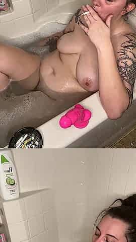 Bathtub smoke sesh- full vid going on OF
