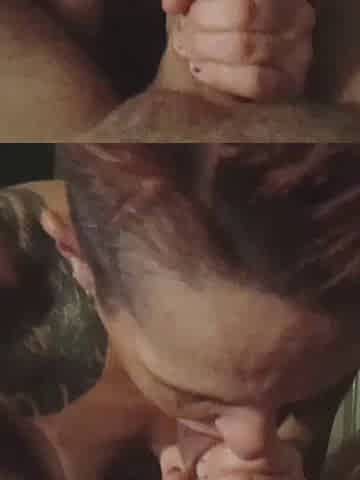 Slurping head on fat cock