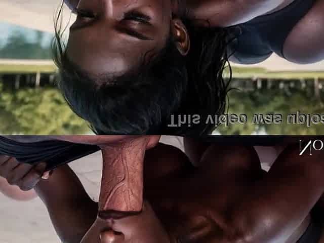 Breasty black girl deepthroats balls unfathomable and swallows each drop [AI]